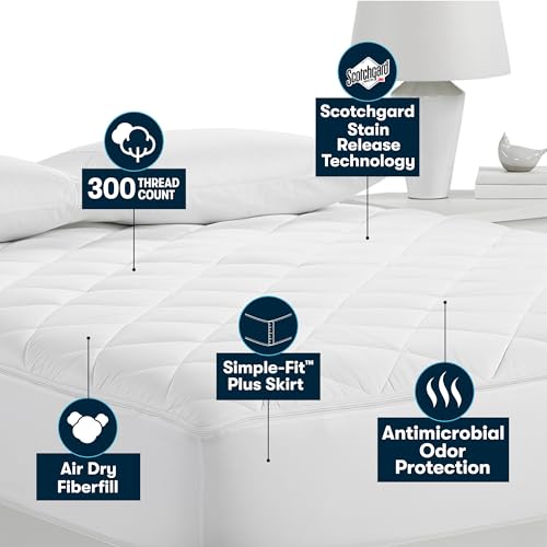 Cotton Mattress Pad Queen Size | Breathable, Moisture-Wicking Cover