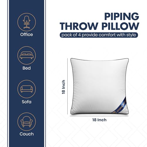 18x18 Throw Pillow Inserts (Set of 4) - Plush Cushion Sham Stuffers