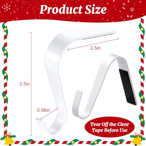 Non-Slip Christmas Stocking Holders for Mantel - Set of 4 Heavy Duty Hooks