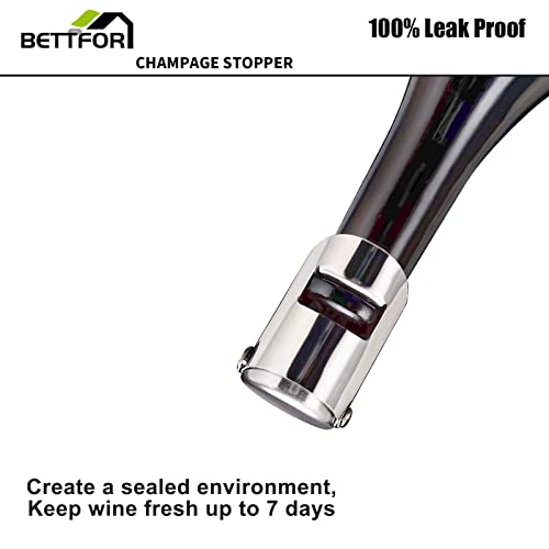 Stainless Steel Champagne Bottle Stoppers - Leak-Proof Saver (2 Pack)