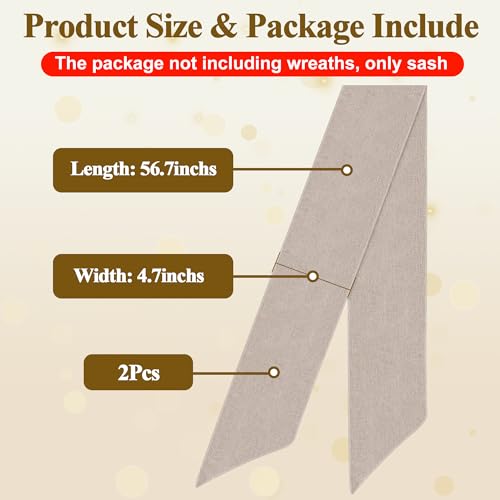 2 Pack Front Door Wreath Blank Sash Burlap Decorative DIY