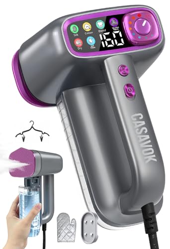Casavok Grey Handheld Garment Steamer - Travel Clothes Steamer with 3-Layer Steam Technology