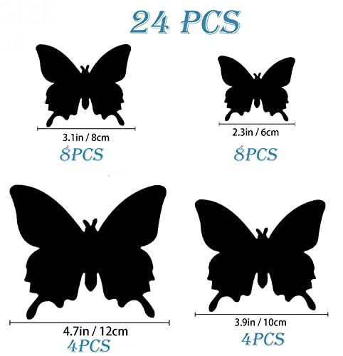 Opseam 3D Butterfly Wall Decor Stickers with Magnets - 24 Pack Waterproof PVC