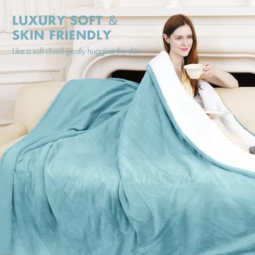 Electric Heated Blanket Twin Size - Soft, Washable, 5 Heat Settings
