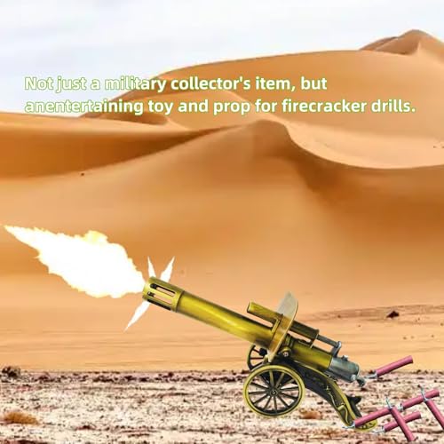 Miniature Stainless Steel Desktop Cannon Model with Recoil Mechanism