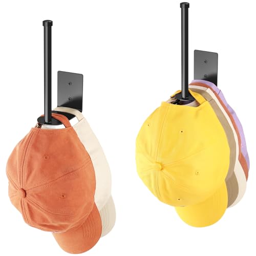 Durmmur Stainless Steel Hat Organizer for Wall - 2 Pack Black