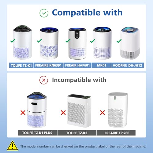3-in-1 Air Purifier Replacement Filter Activated Carbon HEPA, 2 Pack