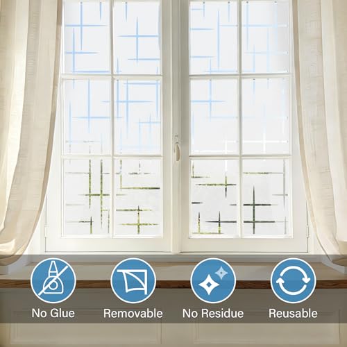 Frosted Window Privacy Film - 17.5" x 78.7" Static Cling