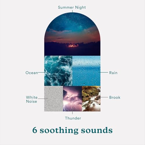 Homedics White Noise Sound Machine, Portable Travel Sleep Therapy with 6 Nature Sounds and Timer