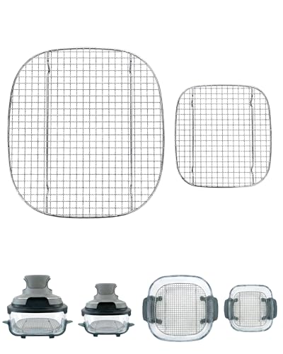 2-Piece Stainless Steel Crisper Rack Set for Air Fryer Bowls