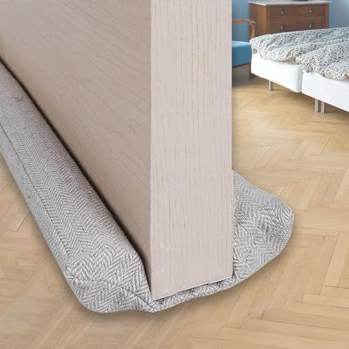 36-Inch Double Sided Under Door Draft Stopper - Machine Washable Noise Blocker