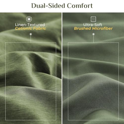 Queen 7-Piece Dark Green Comforter Set with Sheets & Shams