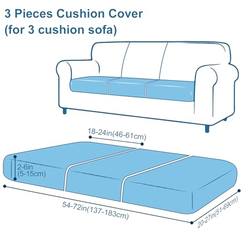 Waterproof Stretch Sofa Cushion Covers - Non-Slip, Soft & Washable, 3 Pack