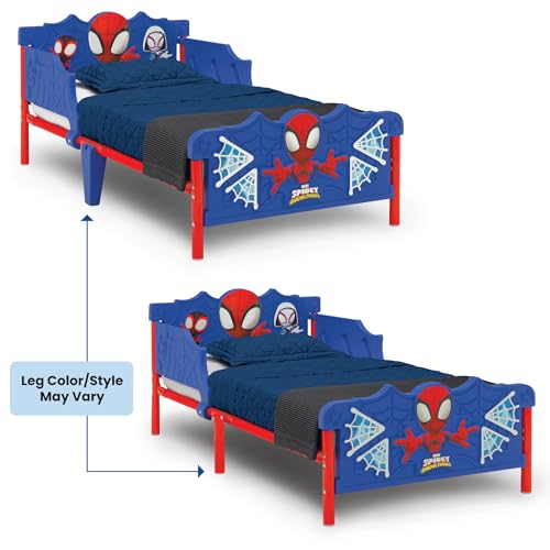 Spidey and His Amazing Friends 3D Toddler Bed with Guardrails, Blue