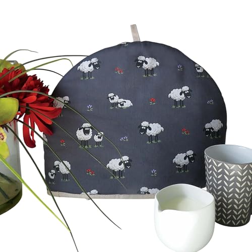 Fluffy Irish Sheep Tea Cosy, Cotton Blend Large Teapot Cover 14" x 10"