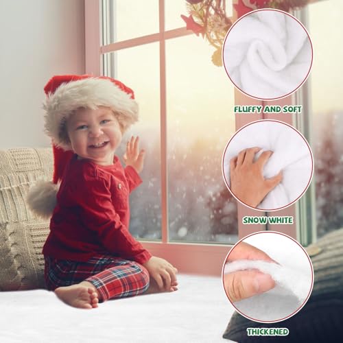 Faux Snow Blanket Roll 2.95 x 7.87 FT - Thick White Christmas Village Decor