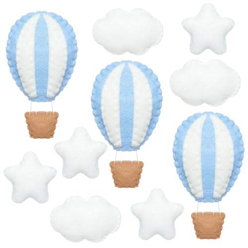 10-Piece Felt Hot Air Balloon Wall Decor Set for Baby Nursery