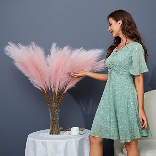 8-Piece 38-Inch Artificial Pampas Grass Stems - Fluffy Faux Floral Decor