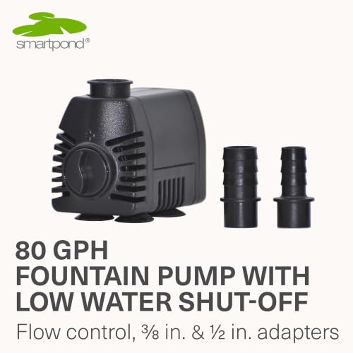 80 GPH Fountain Pump with Low-Water Auto Shut-Off for Small Fountains