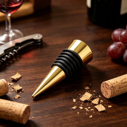 10-Piece Gold Metal Wine Bottle Stopper Set for Epoxy Resin DIY Crafts