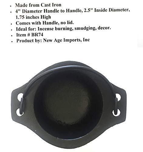 Cast Iron Cauldron for Incense Burning and Smudging, 4-Inch