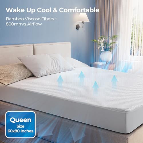 Queen Size Bamboo Viscose Mattress Protector - Waterproof & Noiseless