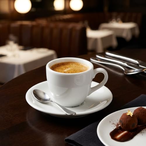 Tuxton Ale-050 Demitasse Saucer 5 Inch Porcelain White Microwave & Dishwasher Safe