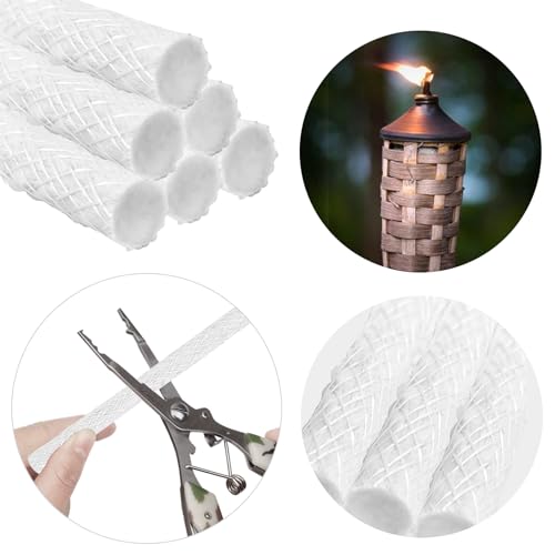 5 Pack Fiberglass Replacement Wicks for Tiki Torches and Oil Lamps