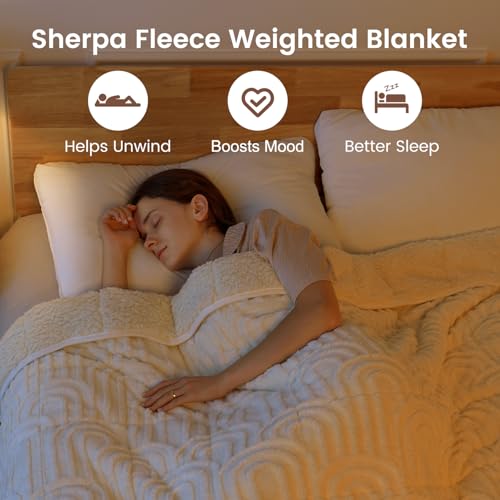 Weighted Blanket 48"x72" 15lbs - Soft Sherpa Fleece for Relaxation