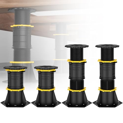 Adjustable Bed Frame Center Support Legs (8.5-13") - Set of 4 Heavy Duty