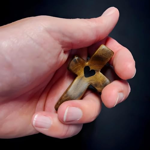 Handheld Wooden Prayer Cross - Pocket-Sized Comfort Token (10 Pack)