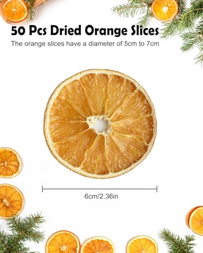 50pcs Natural Dried Orange Slices for Crafts, Potpourri and Wreath Making