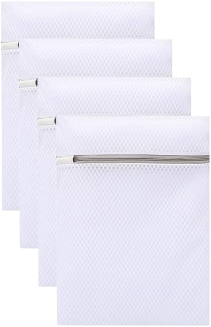 Skiennix Durable Honeycomb Mesh Laundry Bags - 4 Pcs for Delicates | 12 x 16 Inches, 2 Thick & 2 Fine Net