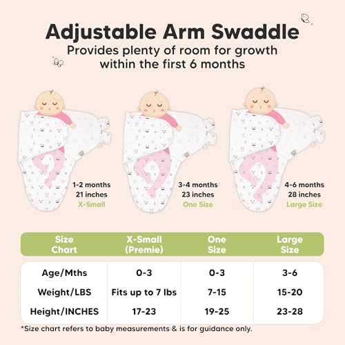 KeaBabies Organic Baby Swaddle Sack 3-Pack - Nordic 0-3M