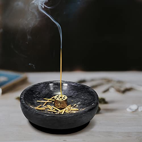 Natural Marble Incense Burner - Handmade Ash Catcher for Sticks & Sage