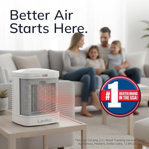 Compact Electric Ceramic Space Heater for Bathroom with ALCI Safety Plug
