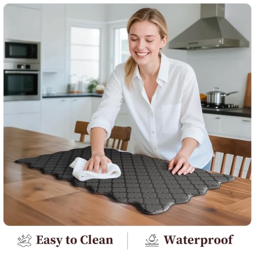 Anti-Fatigue Kitchen Floor Mats (2-Piece Set) - Scalloped Waterproof Rugs