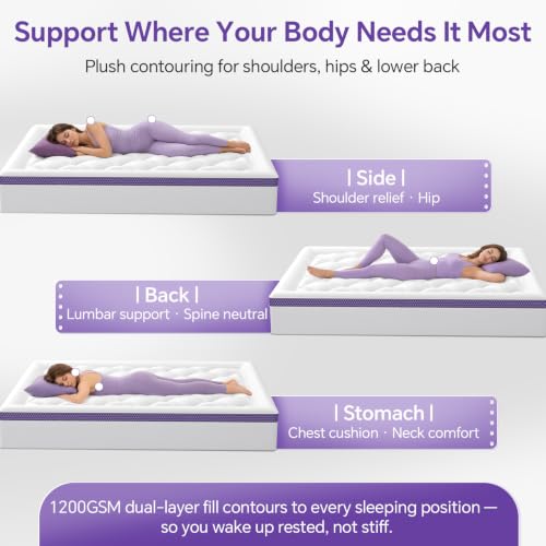 Bamboo Viscose Mattress Topper with Pillow Top - Soft Memory Foam Blend