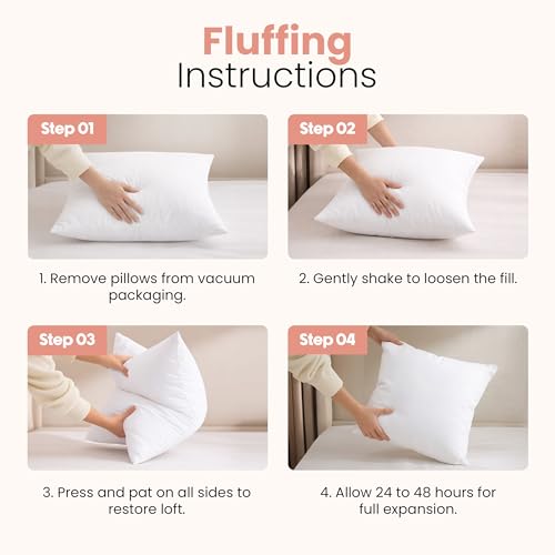 Utopia Bedding 18x18 Throw Pillow Inserts, 2 Pack Fluffy Couch Cushions