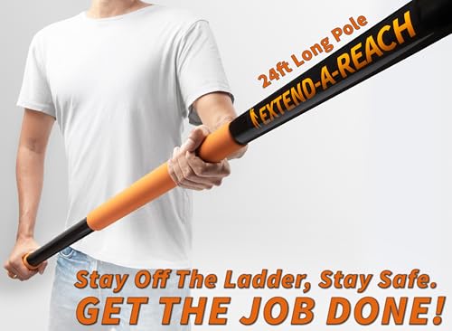 High Ceiling Duster Kit with 24 ft Telescopic Extension Pole & Squeegee