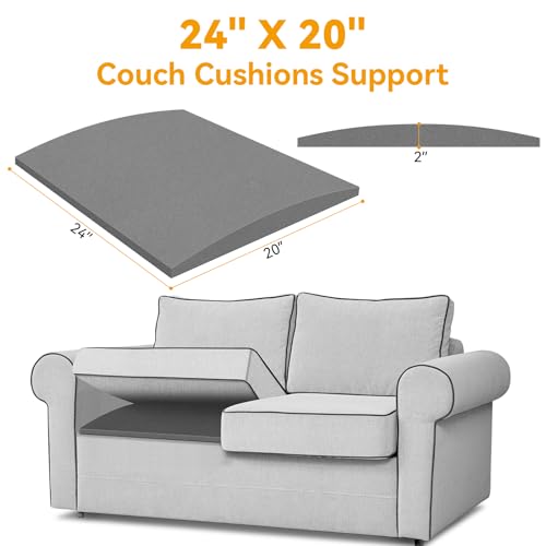 Couch Cushion Support for Sagging Sofas, 24x20 Inch High-Density Foam (3-Pack)