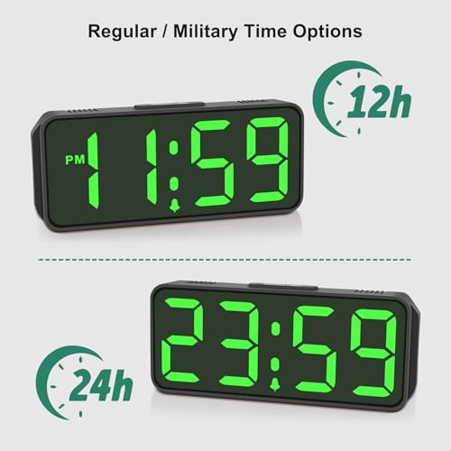 Small Slim Digital Alarm Clock - Battery Operated Portable Travel & Desk Clock