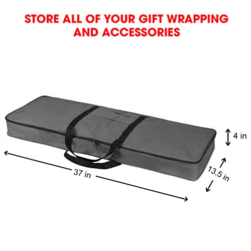Christmas Wrapping Paper Storage Bag with Pockets Underbed Organizer Gray