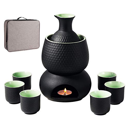 Lyty Ceramic Sake Set with Warmer & Cups - Traditional Japanese Drinkware