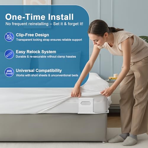 Heavy Duty Bed Sheet Holder Straps - Secure Grip for All Mattress Sizes