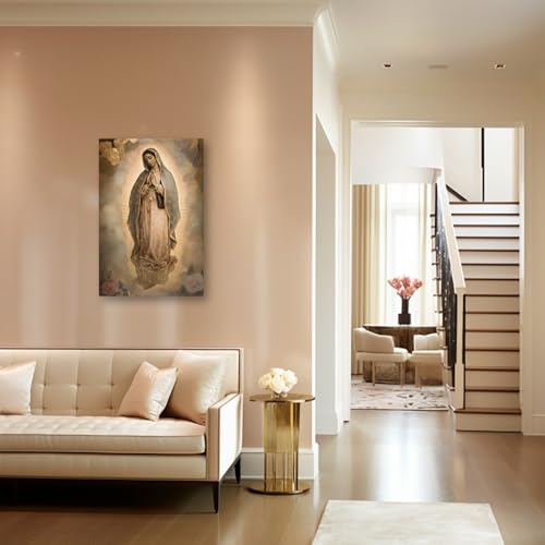 PBXBJY Virgin Mary Canvas Wall Art Religious Poster Christian Decor 24x36 - Virgin Mary 2