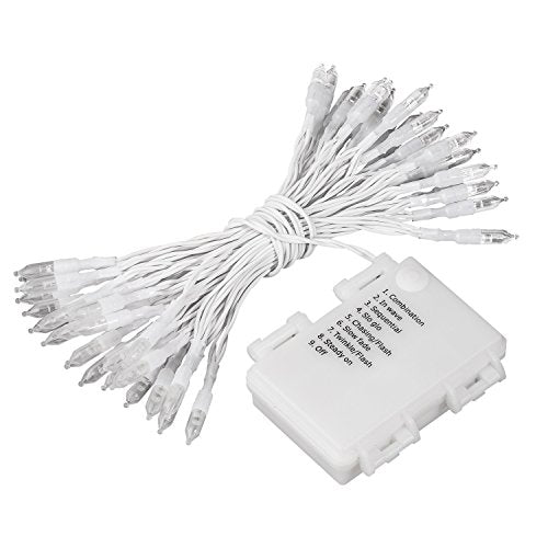 MAGOTAN Battery Operated String Lights 16ft 50 LED Waterproof Warm White with Timer - Indoor Outdoor Decor