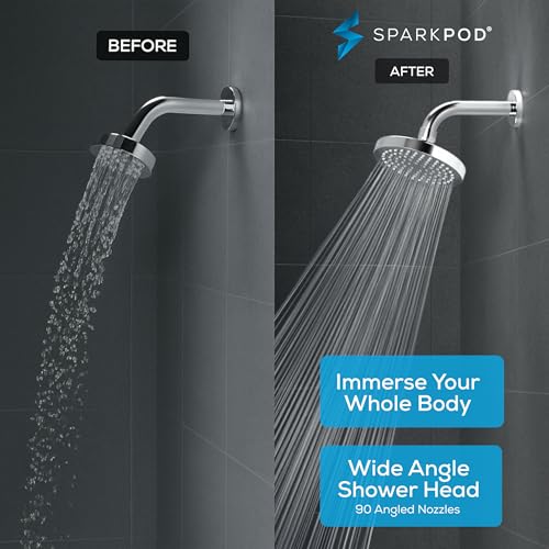 SparkPod 6-Inch High Pressure Rain Shower Head, Polished Chrome