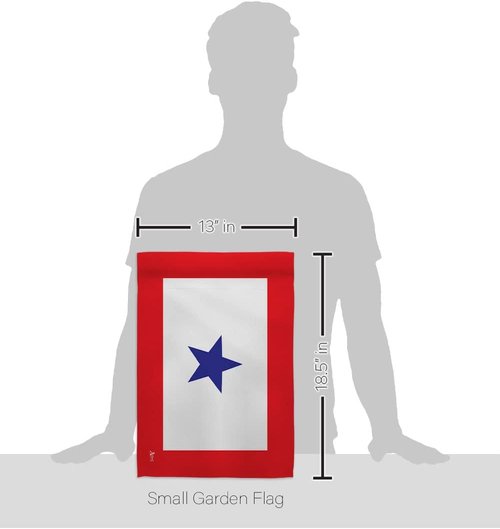 Blue Star Flag | Military Family Deployment Flag with Pole Set - Outdoor Yard Decor & Memorial Gift