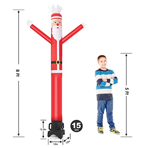 MOUNTO 8ft Inflatable Santa Claus Waving Man Fly Puppet with Blower - Holiday Decor